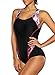 belamo Women's Sport One Piece Swimsuit Racerback Athletic Pro Swimwear
