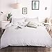 COSYJOY Duvet Cover Set King Size White 3 Piece Comforter Cover – Ultra Soft Microfiber Hotel Soft and Breathable with Zipper Closure,1 Quilt Cover and 2 Pillow Shams
