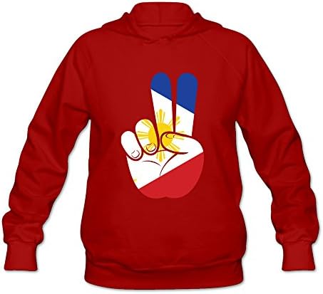 Woman Philippines Flag Long Sleeve Hooded Sweatshirt Black