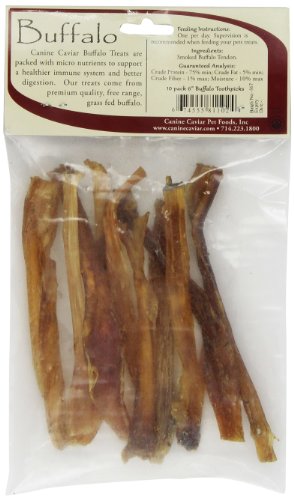 Canine Caviar 10-Piece Buffalo Toothpick, 6-Inch