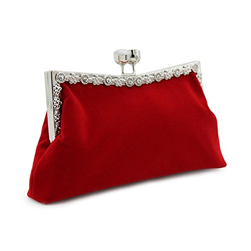 Kingluck Velvet With Rhinestone Wedding/Special Occasion Clutches/Evening Handbags(More Colors) (red) ... (red)