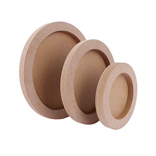 Wood Canvas Boards for Painting, 3 Pcs Round Unfinished Wood Paint Pouring Panel Boards, 0.6" Deep Cradle Artist Wood Painting Boards for Painting, Art & Craft (5.7", 7.8" & 9.7" Diameter)
