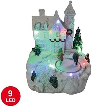 Home 5mai440 Village Battery Operated LED Animated with 9 LED Lights Resin Village/Poly Resin Multicolored