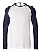 Canvas Men's Hawthorne Baseball long Sleeve T-Shirt - WHITE/NAVY - Small