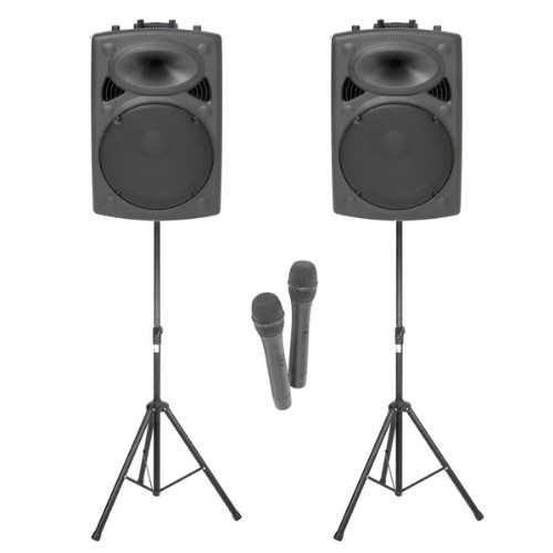 2 x 100w Portable PA System with two Wireless Hand Held Amazon.co.uk