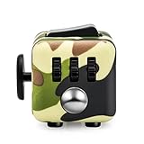 Fidget Dice 6 Sides Release Stress Anxiety and Relax Cube for Children and Adults (Green Camouflage 2)
