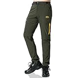 SEEU Mens Outdoor Pants, Rip Stop Quick Dry Lightweight Waterproof Convertible Hiking Pants with Belt