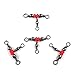 50Pcs #5 55lbs 3 Way Red Brass Fishing Barrel Triple Swivels Fishing Tackle #5