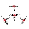 50Pcs-10-41mm-81lbs-3-Way-Red-Brass-Fishing-Barrel-Triple-Swivels-Fishing-Tackle