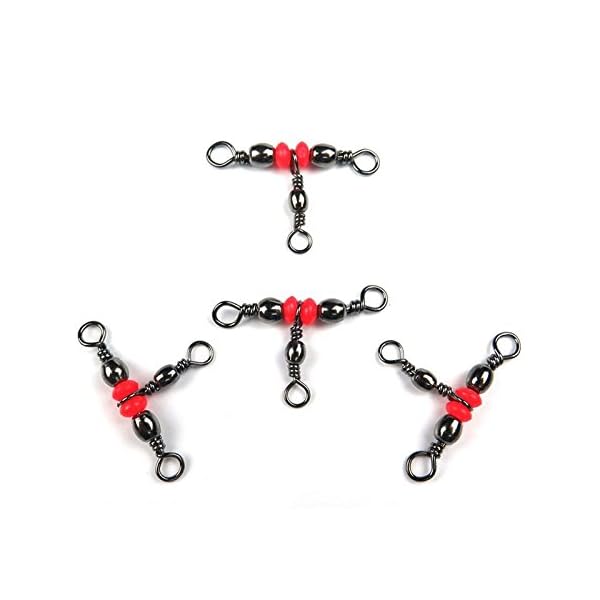 50Pcs-10-41mm-81lbs-3-Way-Red-Brass-Fishing-Barrel-Triple-Swivels-Fishing-Tackle