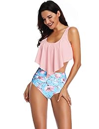 Heat Move traje de baño de dos piezas con volantes y cintura alta para dama