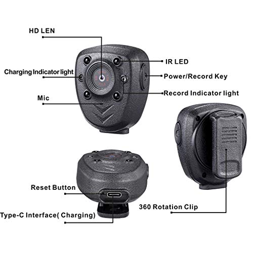 VICCKI HD1080P Mini DV Camera Night Vision Video Recorder Motion Detection Built-in 16G