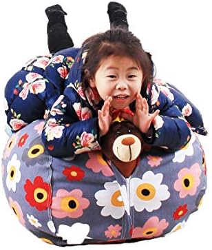 Demana Kids Stuffed Colorful Storage Bean Bag Extra Large Size 16-38'' Premium Cotton Canvas Storage Bean Bag