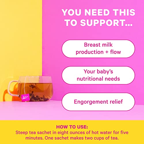 Pink Stork Lactation Support Tea Organic Herbal Mint Nursing Tea for