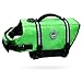VIVAGLORY Rip Stop Dog Life Vest, Swimming Vest with Handle, Buoyancy for Doggy Puppy, Dog Life Jacket for Swimming & Boating, S, Bright Green