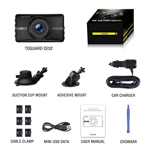 TOGUARD 4K Dash Cam Ultra HD Car Dash Cameras 3'' LCD 170° Wide Angle