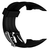 MOTONG Garmin Forerunner 10/15 Replacement Band For Women - MOTONG Silicone Strap Replacement Band For Garmin Forerunner 10/15,For Women (Silicone Black)
