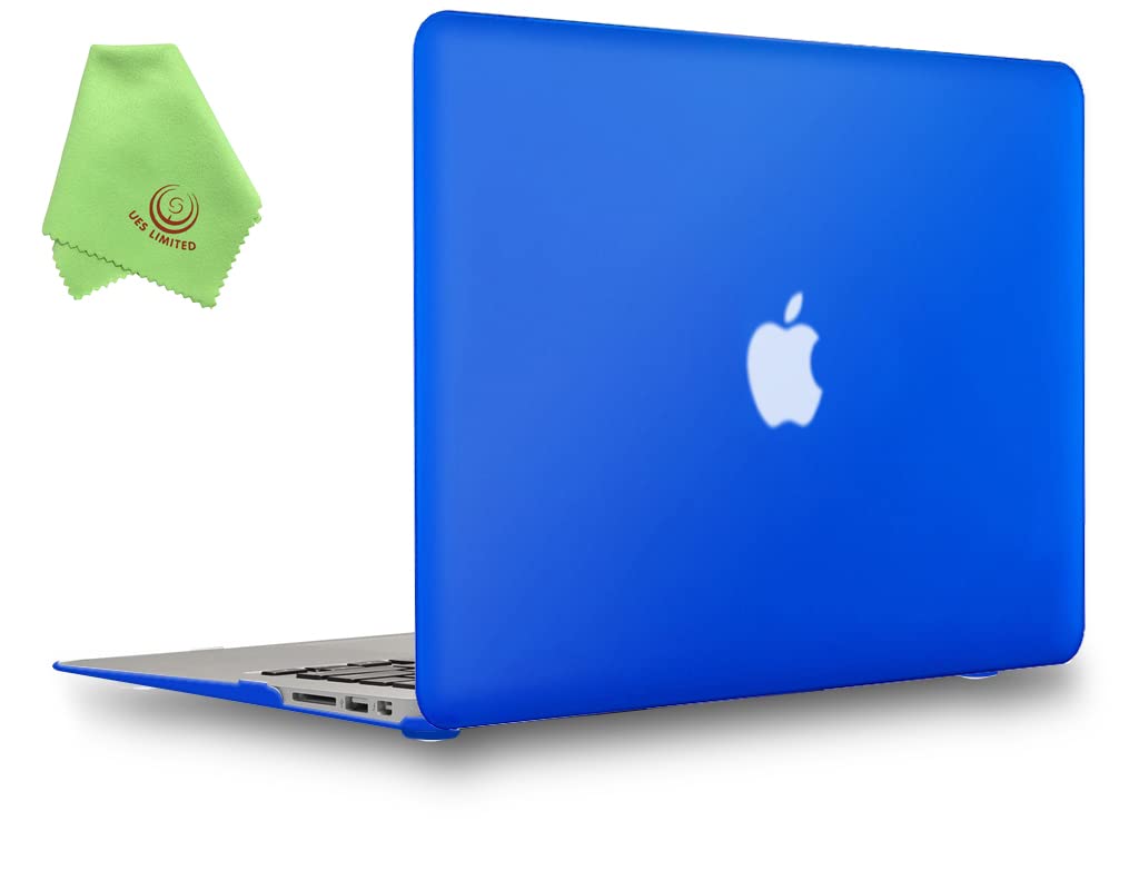 UESWILL Smooth Touch Matte Hard Shell Case Cover Compatible with MacBook Air 11 inch (Model: A1370 / A1465) + Microfibre Cleaning Cloth, Royal Blue