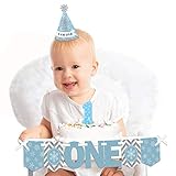 Big Dot of Happiness ONEderland 1st Birthday - First Birthday Boy Smash Cake Decorating Kit - Winter Wonderland High Chair Decorations