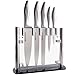 MEGALOWMART Professional 6 Piece Stainless Steel Kitchen Knife Set with Acrylic Stand