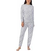 Disney Womens 2 Piece Silky Stretch Fleece Pajama Set, Gray, X-Small