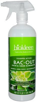 New - Biokleen Bac-Out Stain and Odor Eliminator with Foaming Sprayer - 32 fl oz