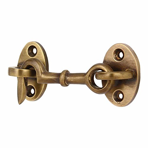 A29 Cabin Hook, 2 3/4 inches Brass Eye Latch, Cabin Door Gate Latches