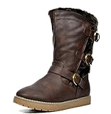 Dream Pairs KOREL Girls Winter Fully Faux Fur Lining Kids Boots