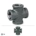 3/4 Inch Black Malleable Iron Cross Fitting, 3/4