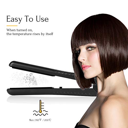 Mini Hair Straightener, 1/2 Inch Titanium Flat Curling Iron for Travel, Professional Mens Hair Straightening Plate, Effective for Bangs Short and Thin Hair