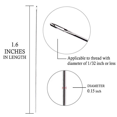 image for UA Crafts 25pcs Beading Needles (1.6 inches) with 3 Needle Threaders i