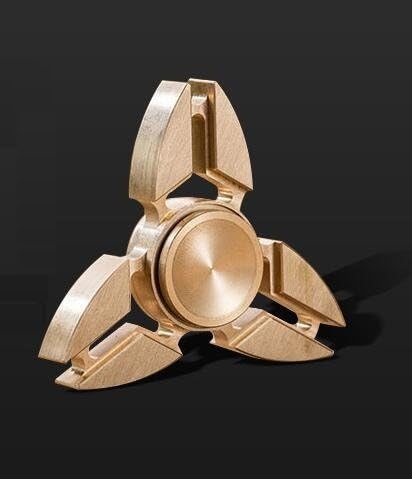 Brass Metal Fidget Spinner Equpped with Stainless Steel Bearing - High Grade Stress Relief Fidget Toy (Three Arms Crab)