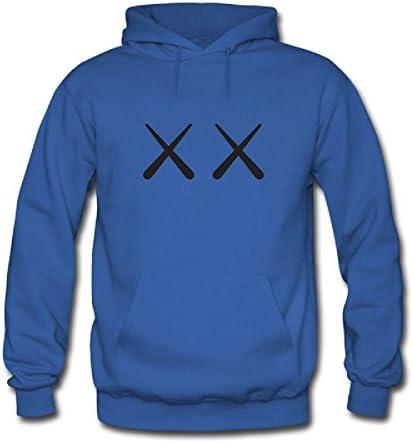 Anime 1 Shop Kaws Men's Pullover Fleece Hooded Sweatshirt ( Large Blue )