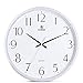 Power 13-Inch Round Non-Ticking Silent Wall Clock Decorative, Battery Operated Quartz Analog Quiet Wall Clock, For Living Room, Kitchen, Bedroom (WHITE)