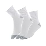 Gildan Work Basics Men's Quality Cotton Short Crew Athletic Socks / Shoe Size 6-12 (Pack of 3)White