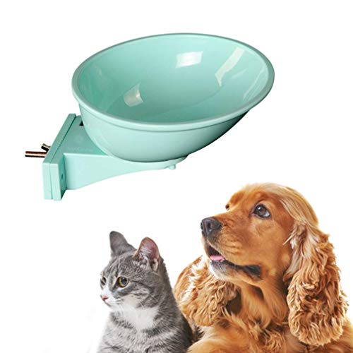 SunGrow Ferret Lock Cage Food and Water Bowl for Puppy, Cats, Birds, and Rabbits, Teal Color, 1