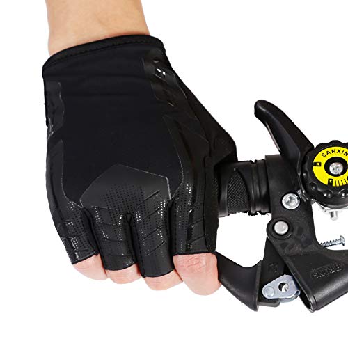 Yobenki Fahrradhandschuhe Radsporthandschuhe Halbfinger rutschfeste und stoßdämpfende Mountainbike MTB Handschuhe Gym Fitness Handschuhe für Herren Damen