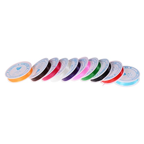 Elastic Beading Thread Jewelry Bracelet Crystal String Cord Stretch Polyester String (8 m0.8mm) 10 Rolls Random Color - Thumbnail 7