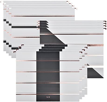 Hanging File Holders with 1/5-Cut Adjustable Tab Modern Designer Recycled Extra durable 12pcs A Set 6 ct. Letter size, 3 different designs (Simple Stripes)