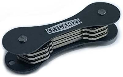 KEYGANIZE the COMPACT ALUMINUM Smart KEY HOLDER ORGANIZER with CLIP for EDC - Fits Up to 12 Keys and holds keychains and accessories lightweight with extra tools (Instructions Emailed in PDF) GRAY