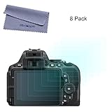 Screen Protector, Wisdompro® 8 Pack Clear Anti-Scratch LCD Screen Protectors for Digital Camera Nikon D5300 D5500 D5600