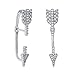 Chicinside CZ Crystal Arrow Ear Wrap Pin Sweep Ear Cuff Climber Earrings (silver-plated-base)