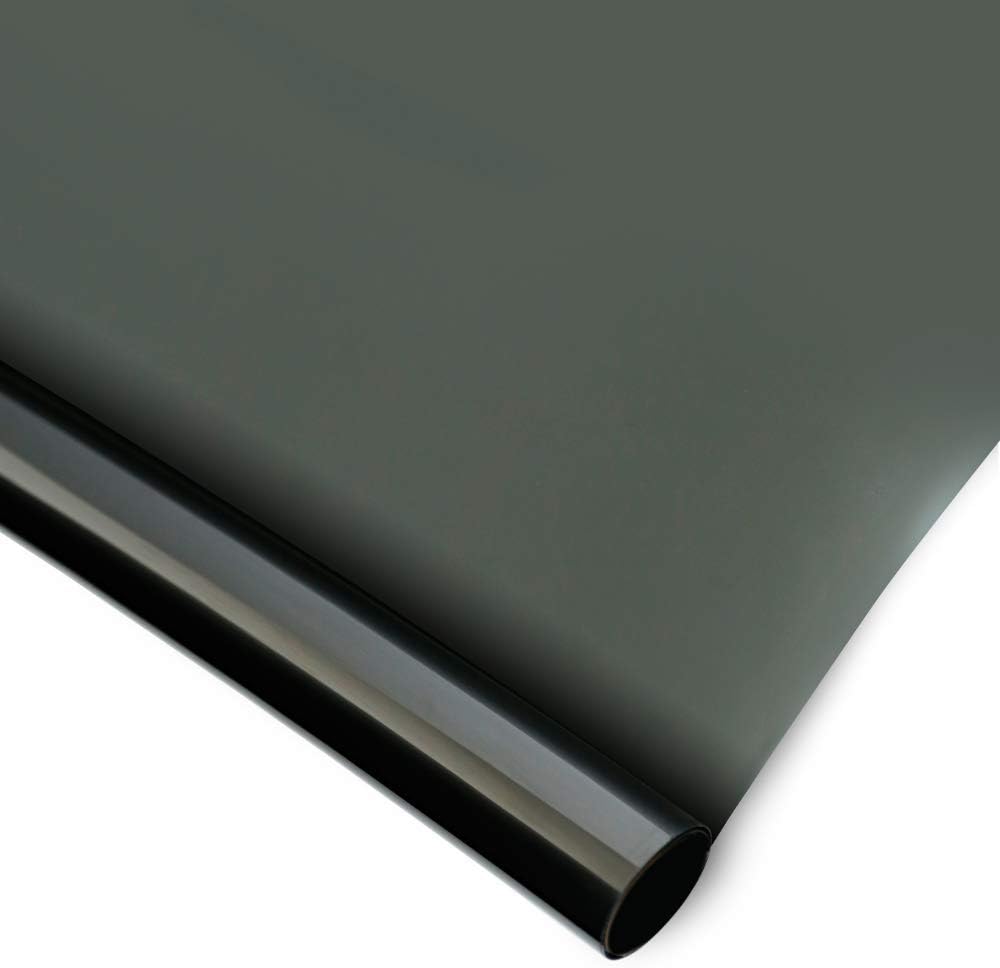 Homein Mirror Window Film 90 x 200cm, Black Reflective Window Film One Way Mirror Effect Day Time Privacy Sticker Glass Tint Self Adhesive Solar Control Mirrored Window Heat Control Film