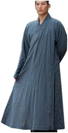Men's Long Gown Traditional Buddhist Meditation Monk Robe