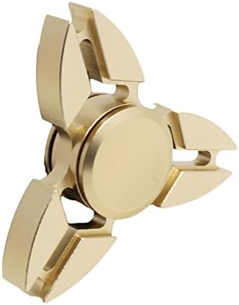 FANKUTOYS Triangle Hand Fidget Spinner Fingertip Gyro Anxiety Toy (Dark Purple) (Gold1)