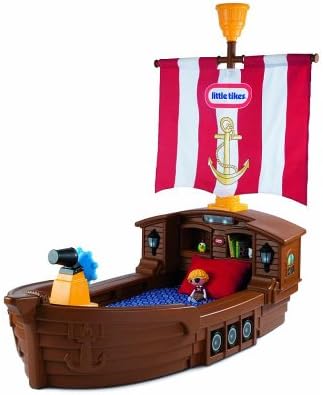 Pirate Ship Adventure Bed For Toddlers Youth Girls Boys Up To 5 Years Old- Your Little Childs Adventure Is Ready To Sail Today- Sail High Seas Of Dreams Adventures- Realistic Wheel House Canon More