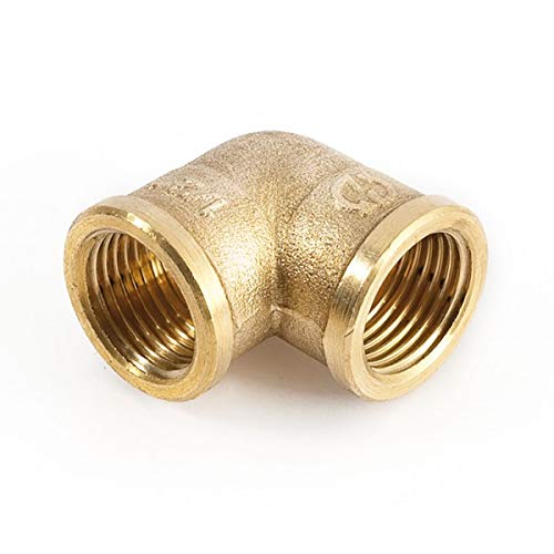 qpool24- Winkel Messing DN 15 Innengewinde 1/2" Zoll 90° Grad IG-IG Typ 90 Trinkwasser Rohrwinkel Messing Fitting Gewindefitting Rohrfitting