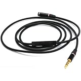 Black headset earphone Headphone Adapter with Remote & Mic Extension Cable for apple iphone 6 6plug 4 4s 5 5s 5c