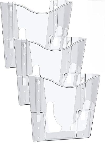 Deflecto Crystal Clear Portrait A4 Wall Mounted Document Holders Set of 3