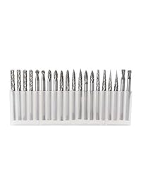 yufutol-20pcs (3 mm) 0.118 inch sólida del vástago carburo de tungsteno Doble Cut Rotary Archivos de carburo Juego con broca de 3 mm de diámetro de la cabeza se adapta a la mayoría de corte Rotary Die Grinder para grabado, la perforación, talla